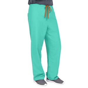 Medline PerforMAX Unisex Reversible Front-Drawstring Scrub Pants, Jade, Size Medium, Regular Inseam