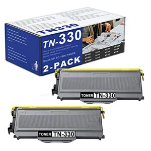 tn-330 tn330 (2 pack black) toner cartridge replacement for brother mfc-7040 7320 7340 7345dn 7345n 7440 7440n 7840 7840w dcp-7030 7040 7045n hl-2120 2125 2140 2150 2150n 2170 2170w printer.