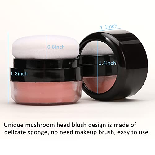 Boobeen Loose Powder Blush Air Cushion Blush, Natural Blusher for Cheeks, Highly Pigmented Blush Makeup Easy to Blend Makeup Blushin, All Day Wear