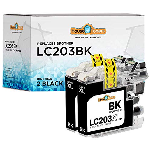 HouseofToners Compatible Ink Cartridge Replacements for Brother LC203BK (2 Black, 2-Pack)