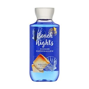 bath & body works beach nights summer marshmallow shower gel, 10 ounce