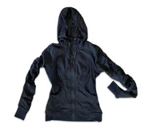 lululemon athletica women’s hoodie reversible dance studio jacket full zip size 8 slim fit hoody (black – blk)