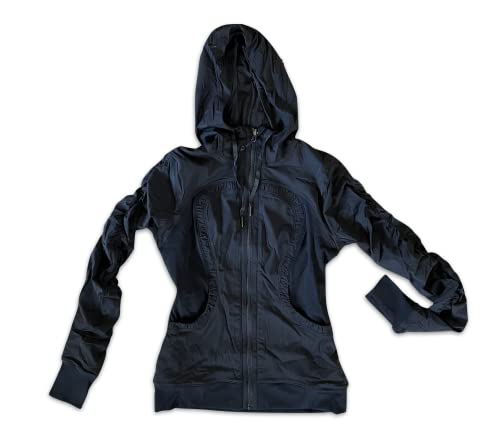 Lululemon Athletica Women's Hoodie Reversible Dance Studio Jacket Full Zip Size 8 Slim Fit Hoody (Black - BLK)