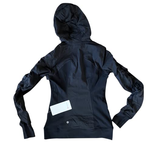 Lululemon Athletica Women's Hoodie Reversible Dance Studio Jacket Full Zip Size 8 Slim Fit Hoody (Black - BLK)