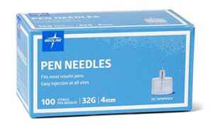 medline – mphpn324z insulin pen needles, 32 gauge, 4 mm (pack of 100), safe insulin dispensing for diabetics, compatible with multiple pen models
