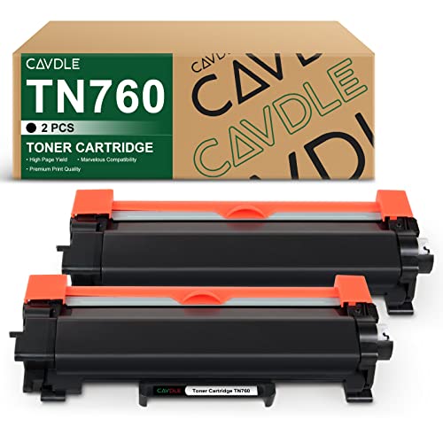 CAVDLE TN-760 Compatible Toner Cartridge Replacement for Brother TN760 TN730 Work with HL-L2325DW HL-L2350DW HL-L2390DW HL-L2395DW HL-L2370DW DCP-L2550DW MFC-L2690DW MFC-L2710DW MFC-L2750DW Printers