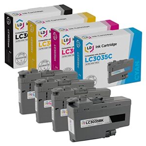 ld compatible ink cartridge replacements for brother lc3035 ultra high yield (black, cyan, magenta, yellow, 4-pack)