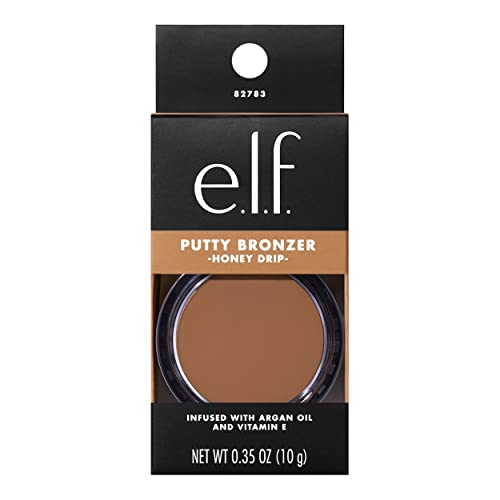 e.l.f. Putty Bronzer, Creamy & Highly Pigmented Formula, Creates a Long-Lasting Bronzed Glow, Infused with Argan Oil & Vitamin E, Honey Drip, 0.35 Oz (10g)