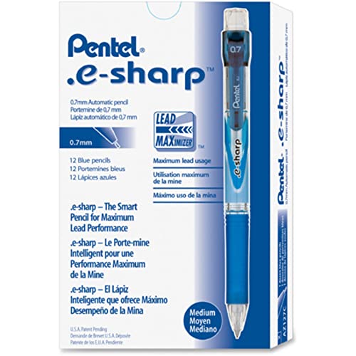 Pentel® e-Sharp™ Mechanical Pencil, 0.7 mm, 72% Recycled, Blue, Pack Of 12