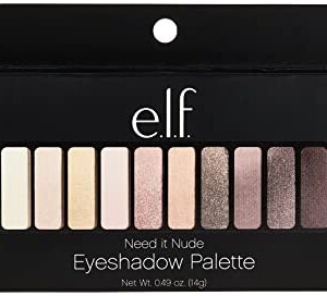 e.l.f. Cosmetics Need It Nude Eyeshadow Palette, Highlight, Shade and Define Your Eyes, Ten Nude Shades