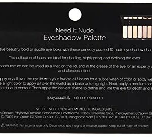 e.l.f. Cosmetics Need It Nude Eyeshadow Palette, Highlight, Shade and Define Your Eyes, Ten Nude Shades