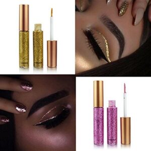 10 Colors Liquid Glitter Eyeliner Metallic Shimmer Glitter Eyeshadow Pigment Eyebrown Shimmer Waterproof Face Lips Art for Party Festival Makeup