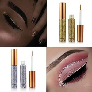 10 Colors Liquid Glitter Eyeliner Metallic Shimmer Glitter Eyeshadow Pigment Eyebrown Shimmer Waterproof Face Lips Art for Party Festival Makeup