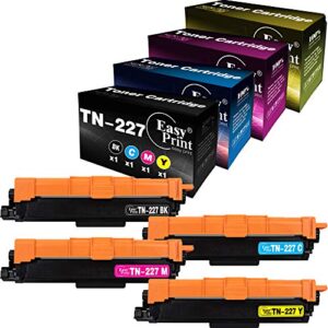 easyprint (bk/c/m/y) compatible tn227 toner cartridge replacement for tn-227bk tn-227c tn-227m tn-227y for brother hl-l3230cdw l3210cw l3270cdw l3290cdw mfc-l3710cw l3750cdw printer (4 pack)