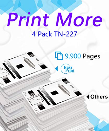 EASYPRINT (BK/C/M/Y) Compatible TN227 Toner Cartridge Replacement for TN-227BK TN-227C TN-227M TN-227Y for Brother HL-L3230CDW L3210CW L3270CDW L3290CDW MFC-L3710CW L3750CDW Printer (4 Pack)