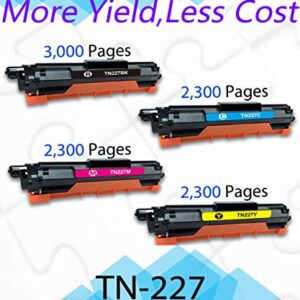 EASYPRINT (BK/C/M/Y) Compatible TN227 Toner Cartridge Replacement for TN-227BK TN-227C TN-227M TN-227Y for Brother HL-L3230CDW L3210CW L3270CDW L3290CDW MFC-L3710CW L3750CDW Printer (4 Pack)