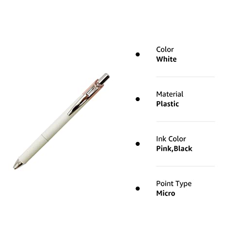 Pentel EnerGel Clena Retractable Liquid Gel Pen, Micro Fine Point 0.3mm Needle Tip, Black Ink, Classical Pink Body (BLN73LP-A)