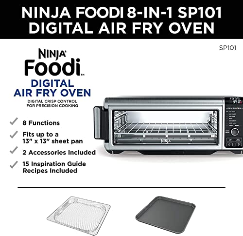 Ninja SP101 Foodi 8-in-1 Air Fry Large Toaster Oven Flip-Away for Storage Dehydrate Keep Warm 1800w XL Capacity (Renewed) NAVI BLUE