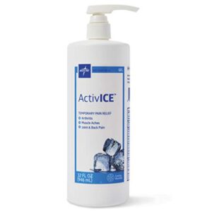 medline activice topical pain reliever gel, great for arthritis, muscle aches and back injuries, 32 oz pump bottle