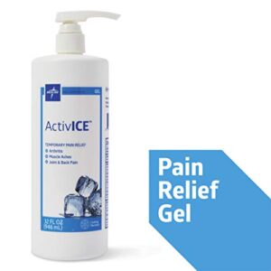 Medline ActivICE Topical Pain Reliever Gel, Great for Arthritis, Muscle Aches and Back Injuries, 32 oz Pump Bottle