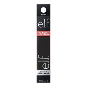 e.l.f. O Face Satin Lipstick, Richly Pigmented, Nourishing & Long-Lasting Creamy Lipstick, Infused With Jojoba, Vegan & Cruelty-Free, Dirty Talk