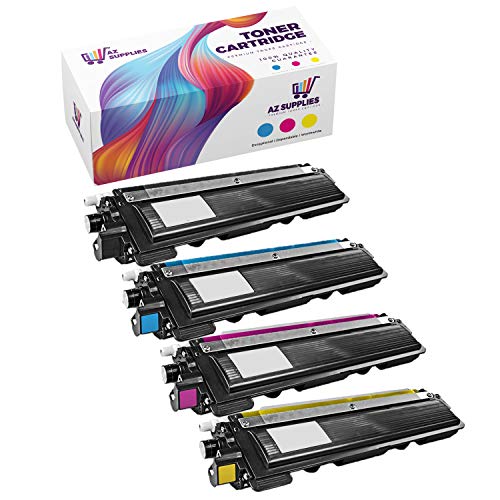 AZ Supplies Compatible Toner Cartridges Replacement for Brother TN210 for use in HL-3040CN, HL-3045CN, HL-3070CW, HL-3075CW, MFC-9010CN, MFC-9120CN, MFC-9125CN,MFC-9320CW,MFC-9325CW (B,C,Y,M, 4-Pack).