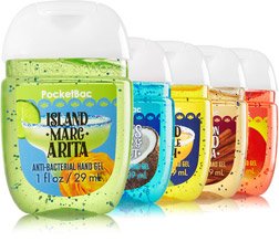 Bath and Body Works Anti-Bacterial Hand Gel 5-Pack PocketBac Sanitizers, Assorted Scents, 1 fl oz each