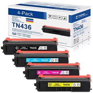 yoisner tn436 tn-436 toner cartridges compatible replacement for brother tn 436 super high yield for mfc-l8900cdw hl-l8360cdw hl-l8260cdw mfc-l8610cdw hl-l8360cdwt printer (4 pack)