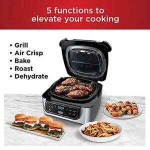Ninja Foodi 5-in-1 4-qt. Air Fryer, Roast, Bake, Dehydrate Indoor Electric Grill (AG301), 10inch x 10inch, Black and Silver (Renewed)