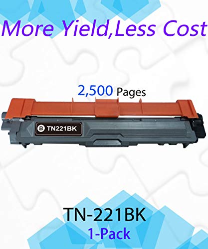 (1-Pack) Compatible Black TN-221 TN221 Toner Cartridge Used for Brother HL-3140CW 3150CDW 3170CDW MFC-9130CW 9140CDN 9332CDW DCP-9020CDW Printer, by EasyPrint