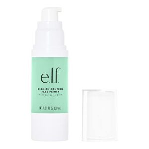 e.l.f., Blemish Control Face Primer - Large, Long Lasting, Skin Perfecting, Controls Breakouts and Blemishes, Matte Finish, Infused with Salicylic Acid, Vitamin E & Tea Tree, 1.01 fl Oz