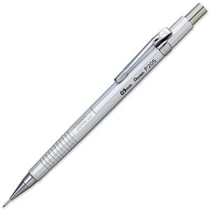 pentel p205-z mechanical automatic pencil – p200 series – metal aluminium – 0.5mm – single
