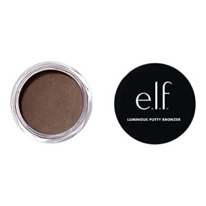 e.l.f. luminous putty bronzer, lightweight putty-to-powder bronzer for a radiant, glowing finish, highly pigmented, vegan & cruelty-free, island hopping