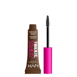 nyx professional makeup thick it stick it thickening brow mascara, eyebrow gel – brunette