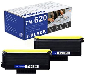 2 pack tn-620 tn620 black toner cartridges replacement for brother mfc-8370 8460n 8470dn 8660dn 8480dn 8880dn 8670dn 8860dn 8680dn 8690dn 8890dw 8870dw dcp-8060 8065dn 8080dn 8085dn printer.