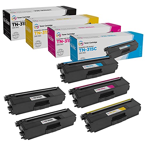 LD Products Compatible Toner Cartridge Replacement for Brother TN315 High Yield (2 Black, 1 Cyan, 1 Magenta, 1 Yellow, 5-Pack)