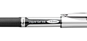 Pentel EnerGel Gel Ink Pen, (1.0mm), Bold Point, Metal Tip, Black Ink, 2 Pack (BL60BP2A)