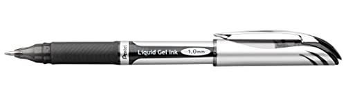 Pentel EnerGel Gel Ink Pen, (1.0mm), Bold Point, Metal Tip, Black Ink, 2 Pack (BL60BP2A)