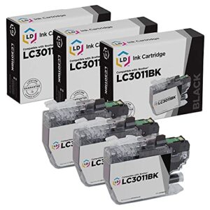 ld compatible-ink-cartridge replacement for brother lc3011bk (black, 3-pack)