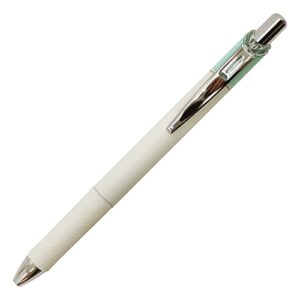 pentel energel clena retractable liquid gel pen, micro fine point 0.3mm needle tip, black ink, mint green body (bln73lk-a)