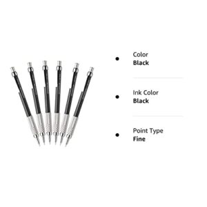 Pentel GraphGear 500 Automatic Drafting Pencil, 0.5mm, Black, Pack of 6