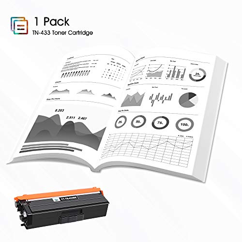 Cool Toner Compatible TN433BK Toner Cartridge Replacement for Brother TN433 TN431BK TN-433 for Brother MFC-L8900Cdw HL-L8360Cdw HL-L8260Cdw HL-L8360Cdwt 8900Cdw 8360Cdw Printer (Black, 1-Pack)