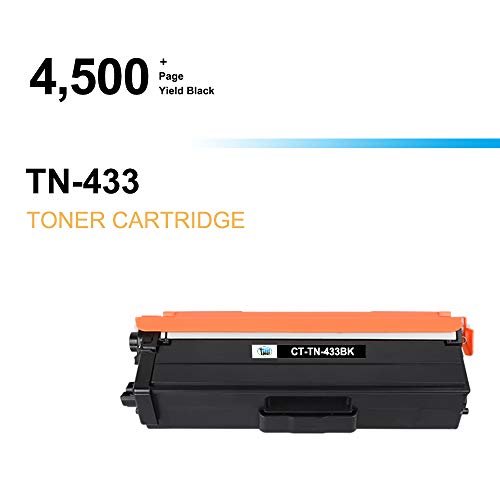 Cool Toner Compatible TN433BK Toner Cartridge Replacement for Brother TN433 TN431BK TN-433 for Brother MFC-L8900Cdw HL-L8360Cdw HL-L8260Cdw HL-L8360Cdwt 8900Cdw 8360Cdw Printer (Black, 1-Pack)