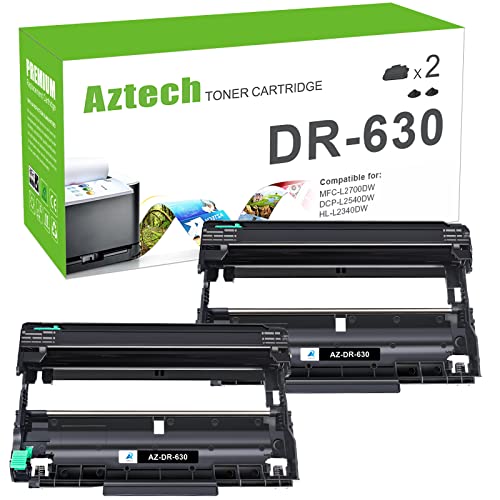 Aztech Compatible DR630 Drum Unit: Replacement for Brother DR630 DR 630 DR-630 MFC-L2700DW HL-L2300D MFC-L2740DW DCP-L2540DW HL-L2380DW HL-L2305W HL-L2320D HL-L2340DW HL-L2360DW Printer (2 Drum Unit)