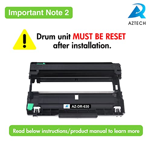 Aztech Compatible DR630 Drum Unit: Replacement for Brother DR630 DR 630 DR-630 MFC-L2700DW HL-L2300D MFC-L2740DW DCP-L2540DW HL-L2380DW HL-L2305W HL-L2320D HL-L2340DW HL-L2360DW Printer (2 Drum Unit)