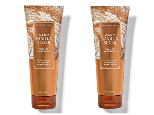 Bath and Body Works 2 Pack Warm Vanilla Sugar Ultra Shea Body Cream 8 Oz.