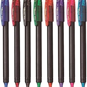 Pentel Energel Roller Gel Pen 0.7mm Metal Tip, 8 Assorted Colors, (Pack of 1)