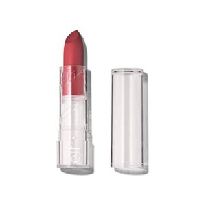 e.l.f. srsly satin lipstick, intense color payoff & silky smooth formula, taffy, 12 oz.