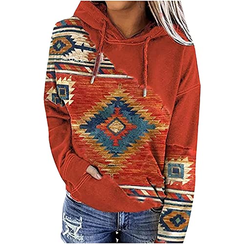 Womens Pullover Loose Tops Sweaters Blouse Sweatshirt Sweatshirts T-Shirt Casual Shirts Tees Western Aztec Geometric Hoodies Ethnic Graphic Pullover Sweater Shirts Prited Hoodie Long Sleeve Generic