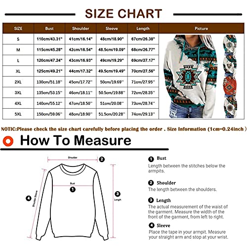 Womens Pullover Loose Tops Sweaters Blouse Sweatshirt Sweatshirts T-Shirt Casual Shirts Tees Western Aztec Geometric Hoodies Ethnic Graphic Pullover Sweater Shirts Prited Hoodie Long Sleeve Generic